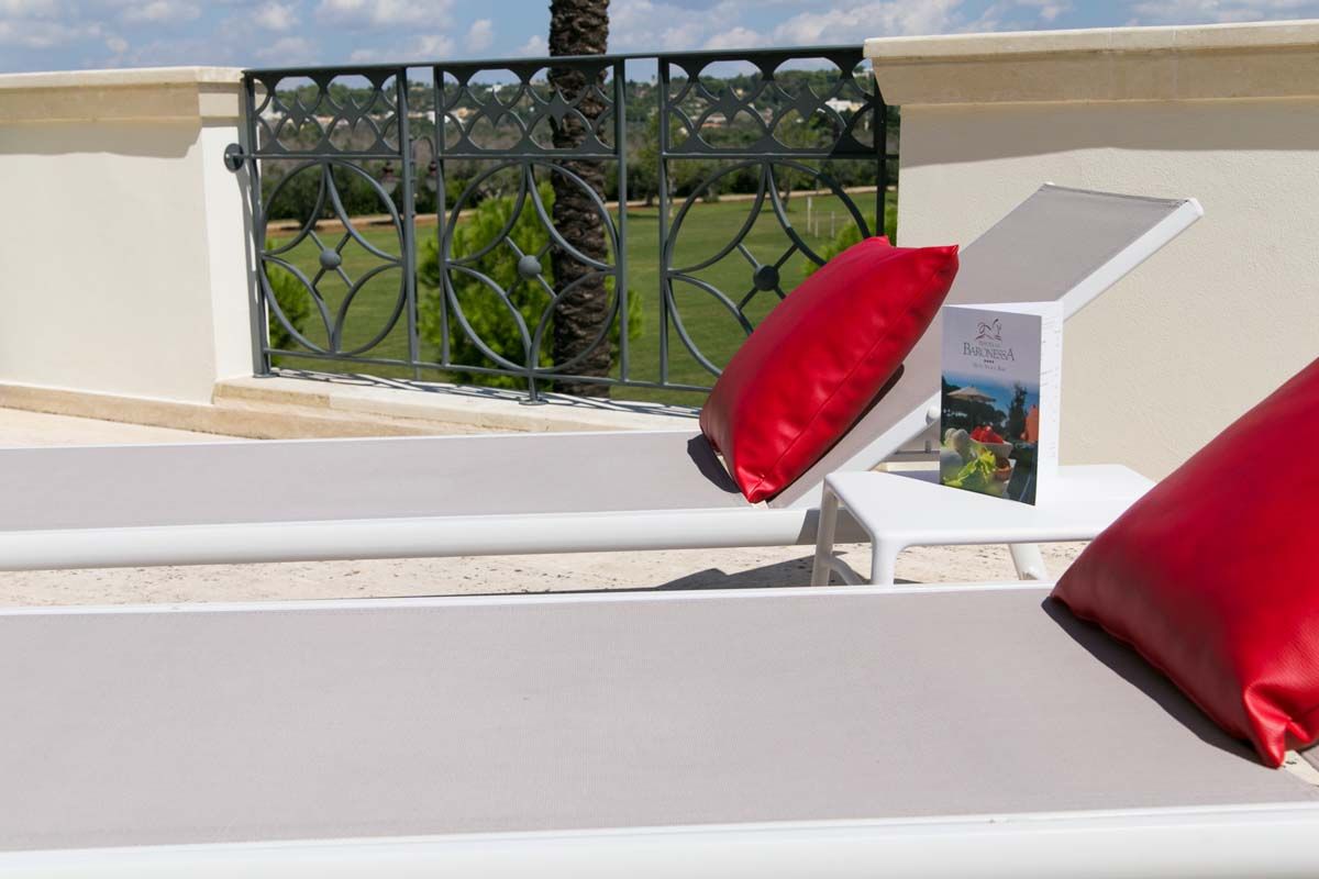 Equipped  terrace with deck chairs